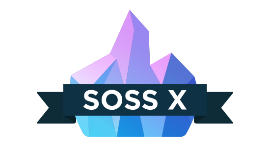 Illustration of a Glacier with SoSS X on a banner