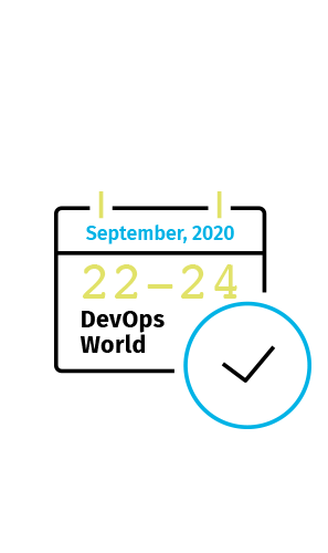 An illustration of a calendar with September 2020 22 - 24 DevOps World